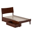 thumbnail image 2 of Phoenix Twin Size Solid Wood Platform Bed with Drawers in Walnut, 2 of 14