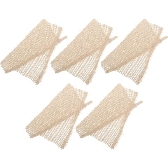 LOLIPPYY 5Pcs Khaki Cotton Linen Exfoliating Washcloth for Body Smoothing