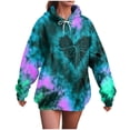 thumbnail image 6 of Godom Women's Hoodies Long Sleeve Sweatshirts Drawstring Pullover Tops with Pocket Casual Tiedye Gradient Print Hooded, 6 of 6