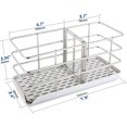 thumbnail image 2 of Organizador para fregadero de cocina, soporte para esponja de fregadero, acero inoxidable, organizador de detergente y jabón, soporte para lavabo de baño, esponjas y dispensador no incluidos, 2 of 5