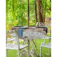 thumbnail image 5 of Outdoor Tablecloth with Umbrella Hole and Zipper Bunny Rabbit Rose Round Outdoor Tablecloths 60 Inch Table Cloths Flower Floral Plaid Patio Table Cloth Cover for Outdoor Tables Picnic Garden, 5 of 6