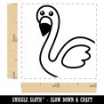 thumbnail image 2 of Peeking Flamingo Self-Inking Rubber Stamp Ink Stamper - Brown Ink - Small 1 Inch, 2 of 7