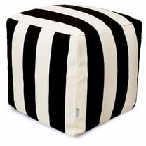 Majestic Home Goods Cube Pouf Vertical Stripe Black