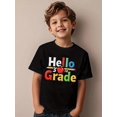 thumbnail image 3 of Girls & Boys School Theme Cotton Graphic Tees, Back To School Clothes Girls, Summer Shirts With "Hello 3rd Grade" Graphic, Gift For First Day of School, Round Neck Short Sleeve T-Shirt, 3 of 7