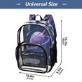 thumbnail image 4 of Ttyddzy Clear Backpack Heavy Duty PVC Transparent Backpack for College Workplace, Purple Saturn, 4 of 8