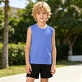 thumbnail image 2 of Boys Ice Silk Mesh Sleeveless Tank Top, Thin Breathable Solid Vest For Big‑Kids Summer Sports & Outside Play, 2 of 6