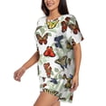 thumbnail image 2 of Susaid Multicolored Butterflies Print Women's Pajama Set, Button-Up Sleepwear with Elastic Waist Shorts, Perfect for Lounging, Yoga, Beach, and Casual Wear-4X-Large, 2 of 7