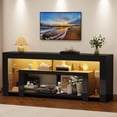 thumbnail image 5 of Blotout 82''Modern LED TV Stand for 85/90'' TV, High Gloss Entertainment Center with Adjustable Shelves & Open Storage, TV Console with 20 Color Changing Lights for Living Room Bedroom Game Room, 5 of 9