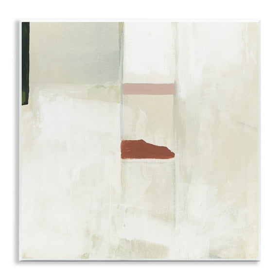 Stupell Industries Abstract with Terracotta Accent Abstract Painting Unframed Art Print Wall Art, 12 x 12