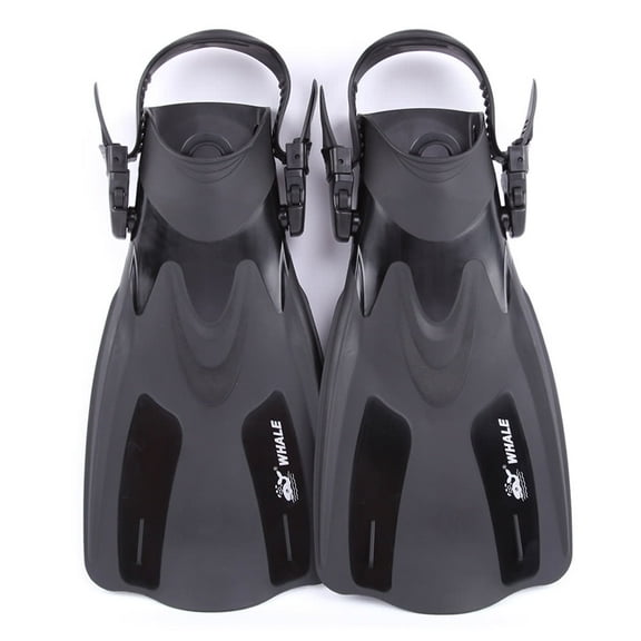 WHALE Adult Short Snorkeling Fins with Adjustable Heel for Water Use