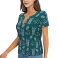 thumbnail image 2 of Wukai Tropical Pineapple Casual V-Neck Graphic Tees for Women: Lightweight and Breathable Summer Tops with Stylish Design-X-Large, 2 of 8