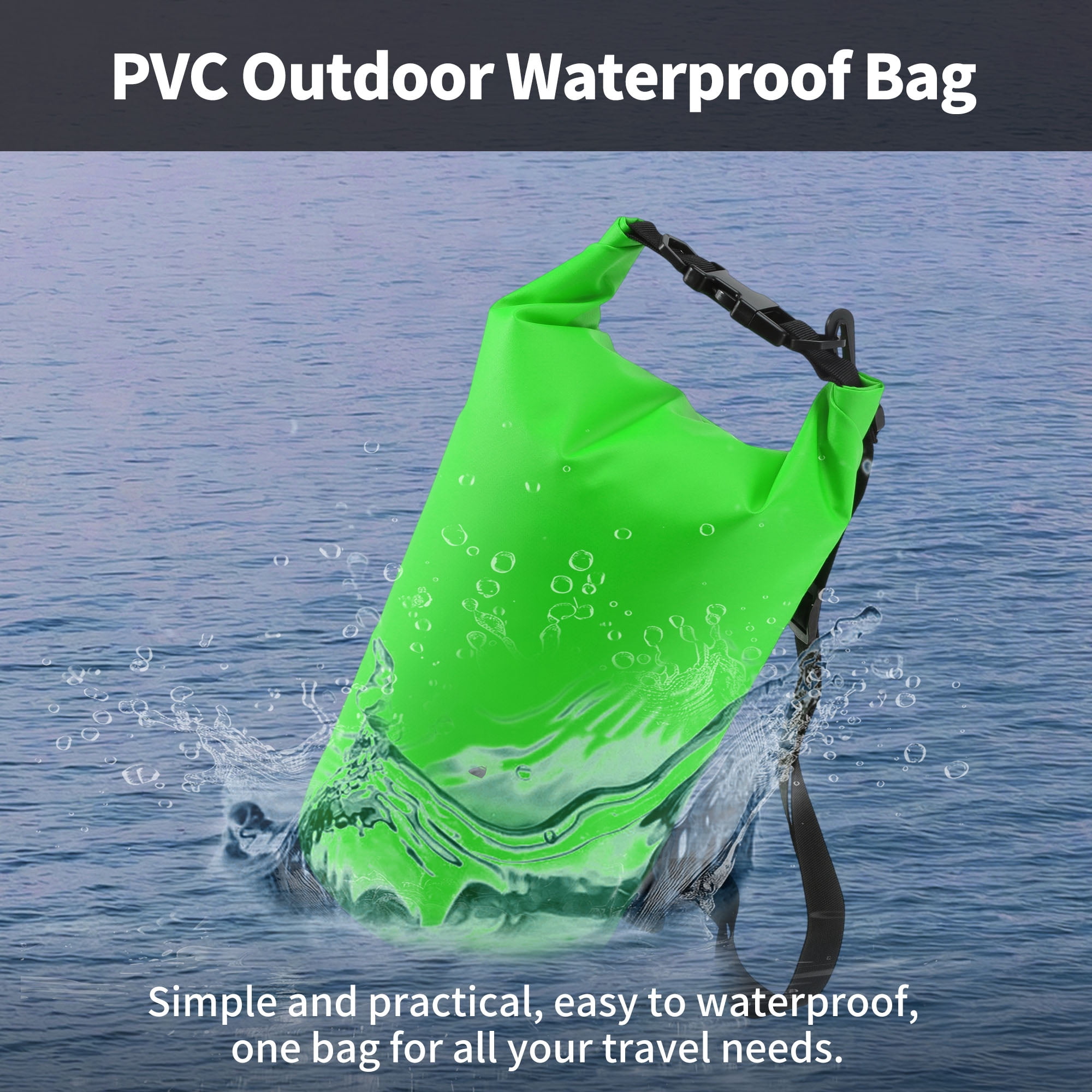 Unique Bargains Durable Waterproof Dry Bag Green Pattern 1