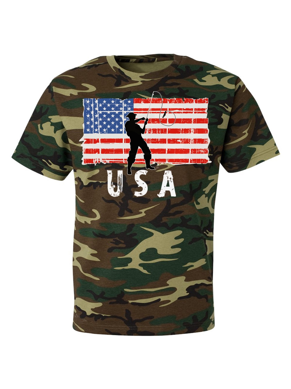 camo shirt with american flag