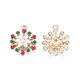 thumbnail image 3 of Rack Plating Alloy Enamel Pendants with Crystal Rhinestone Cadmium Free & Nickel Free & Lead Free Light Gold Christmas Snowflake White 21x17x5mm Hole: 1.6mm, 3 of 3