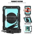 thumbnail image 4 of For Apple iPad Mini 4th / Mini 5th Generation Shockproof Protective 360 Rotating Stand W. Strap Case Cover - Black/Black, 4 of 5