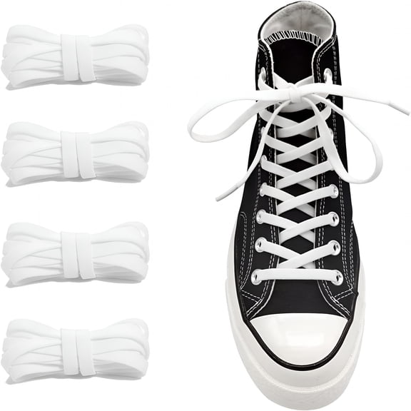 TUWAFE 2 Pairs 516"; Wide Elastic Shoe Laces for High Tops,Stretch Flat Shoelaces Shoe Strings Replacement Laces