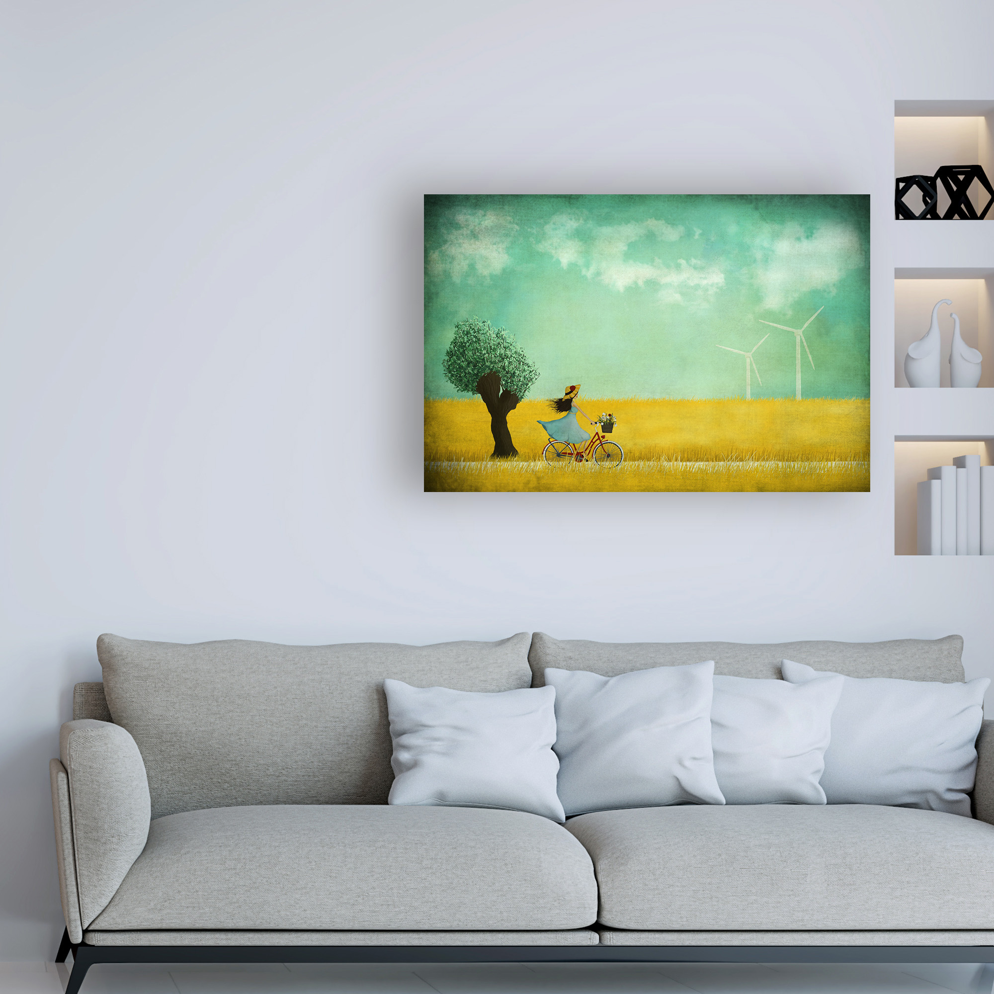 Trademark Fine Art 'Bike Ride' Canvas Art by Maja Lindber