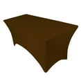 thumbnail image 3 of TISHITA 6FT Fitted Polyester Tablecloth Stretch Table Cover for Christmas Party, Easter, Dark Coffee, 3 of 6