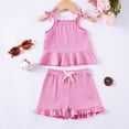 thumbnail image 4 of Summer Baby Girl Outfit Striped Tunic Sleeveless T-Shirt Top and Shorts Infant Girl Summer Clothes 2Pcs Set Girls Summer Set 0-18 Months,6-12 Months, 4 of 5