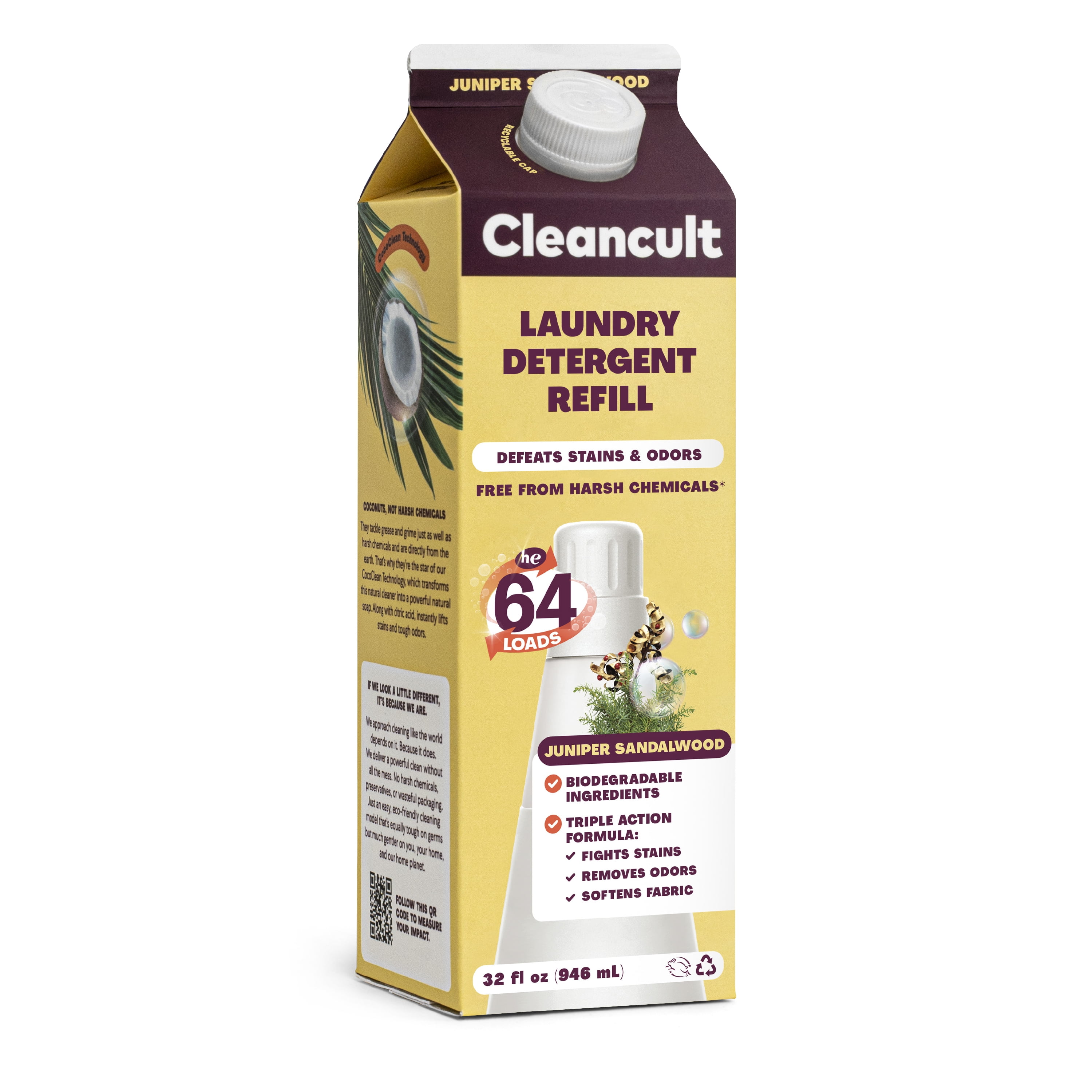 Buy Cleancult Liquid Laundry Detergent Refill, Juniper Sandalwood Scent