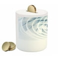 thumbnail image 2 of Geometric Piggy Bank, Futuristic Digital Spirals with Dimensional Line Features Vortex Inspired Print, Ceramic Coin Bank Money Box for Cash Saving, 3.6" X 3.2", Pale Blue, by Ambesonne, 2 of 4