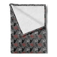 thumbnail image 2 of Jazz Music Soft Flannel Fleece Blanket, Music Notes Treble Clef Saxophone Pattern Abstract Design Blues Performance, Cozy Plush for Indoor and Outdoor Use, 60" x 80", Grey Black Red, by Ambesonne, 2 of 5
