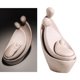 thumbnail image 3 of Escultura de resina abstracta con temática de la familia humana. Figuras coleccionables para el hogar. Beige_D, 3 of 9