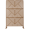 thumbnail image 4 of Tcbosik Metal Privacy Screen, 76"H x 48"W Freestanding Privacy Fence for Indoor & Outdoor, Decorative Privacy Panel & Room Divider for Balcony Patio Garden, Brown, 4 of 9