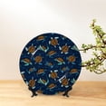 thumbnail image 6 of Zufioo Sea Turtles Swimming Print Bone China Decorative Plate, Ceramic Dinner Plate with Stand Ceramic Decoration Homewares-6in, 6 of 6