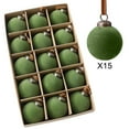 thumbnail image 5 of Hometravel Velvet Flocked Christmas Balls, 15-Piece Plastic Ornament Set, 6cm Decorative Hanging Spheres for Tree and Holiday Decor, 5 of 8