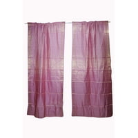 Mogul 2 Indian Sari Curtains Window Treatment Draperies Door Panel Brocade Border Rod Pocket Handmade Curtains Home Décor 96 inch