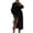 Black, variant on Women's double-breasted long pea coat with lapel, lantern sleeves, extra-long trench coat, autumn and winter wool blend outerwear