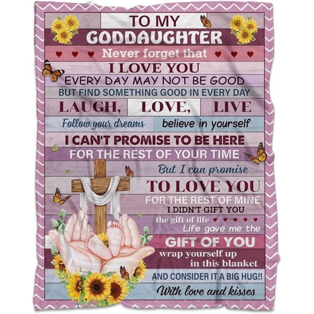 to My Goddaughter Throw Blanket Goddaughter Gifts from Godmother Godfather Baptism Gift for Goddaughter Godchild Birthday Graduation Gifts for Goddaughter Christening Gifts for Girls