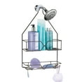 thumbnail image 1 of Shower Caddy Hanging over Shower Head Small Rust Roof Shower Organizer with 4 Hooks for Razor Shampoo Holder Bathroom Shower Rack Storage Shelf â Bronze, 1 of 6