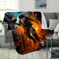 thumbnail image 3 of Fleece Blanket,Space Basketball Player,Soft Plush Blanket,Washed Plush Throw, 3 of 8