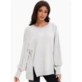 thumbnail image 7 of Womens Oversized Crewneck Long Sleeve Shirts Pullover Sweatshirts, 7 of 7