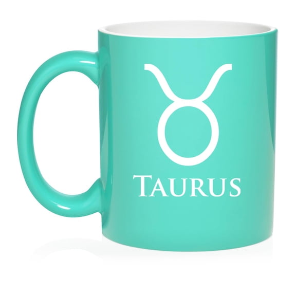 Taurus Zodiac Horoscope Ceramic Coffee Mug Tea Cup Gift (11oz Teal)