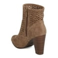 thumbnail image 3 of New Women Breckelles Gina-35 Faux Suede Perforated Chunky Heel Bootie, 3 of 5