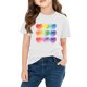 thumbnail image 4 of Blusas y camisas de manga corta con cuello redondo para niños y niñas, camisetas gráficas de manga corta, blusas con estampados bonitos para la temporada escolar., 4 of 9