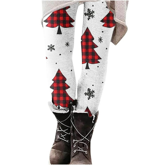 Iyufng Women's Christmas Leggings,High Waisted Workout Pants Tummy Control Leggings,Christmas Printed Casual Hip Lifting Yoga Leggings