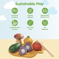 thumbnail image 3 of PlanToys® Wooden Assorted Vegetable Set | Montessori Play Food for Toddler | Includes Tomato, Mushroom, Shallot, Bell Pepper & Cucumber with Tray & Knife | Eco-Friendly Pretend Cooking & Roleplay Toy, 3 of 9