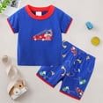 thumbnail image 2 of Toddler Boy Summer Short Sets Outfits Cotton CrewNeck Short Sleeve Playwear Sets 6-12 Months 12-24 Months 2T 3T 4T 5T 6T 7T Children 4-5 Years, 2 of 7