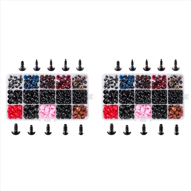 1504 Piezas Ojos y Narices de Seguridad para Amigurumi Ojos de Ganchillo Rellenos con Arandelas Ojos de MuñEca Artesanales para Oso de Peluche Amigurumi