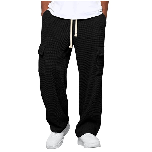 Ceisia Men's All-Season Solid Color Workwear Gift Pants - Elastic Waist Drawstring Pocket Oversized Comfort Pants