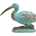 thumbnail image 4 of 3" x 7" Teal Polystone Distressed Bird Sculpture with Brown Wood Inspired Accents, by DecMode, 4 of 8