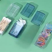 Yeuimy 4 Pcs Cotton Swab Holder for Travel Mini Travel Swab Case Cotton Swab Box for Makeup Sponge Cotton Swabs Hair Ties Floss Cosmetics Makeup Bedroom Travel,1PC(Clear)