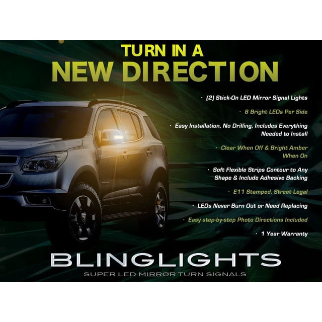 For Chevrolet Chevy Trailblazer LED Side Mirrors Turnsignals Lights Accent Turn Signals Lamps Signalers