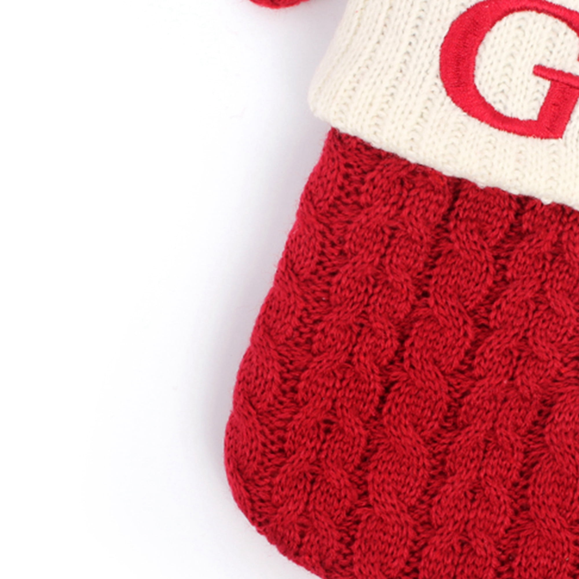 Décoration Festive Maison Chaussette De Noël Tricotée Rouge à Flocons - Décoration Sapin Ou Garniture Cadeaux (20x10 Cm) Décoration Festive Noël Suspendue