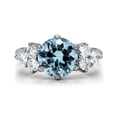 thumbnail image 2 of Stainless Steel Aqua Round Cubic Zirconia Promise Ring Size 6, 2 of 7