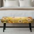 thumbnail image 3 of Jiueut Butterfly Sunflower Print Bench Covers, Machine Washable Bench Seat Protection Chair Seat Decoration Non Slip Rectangle Chair Slipcover with Elastic Band for Kitchen Home Hotel, 3 of 7